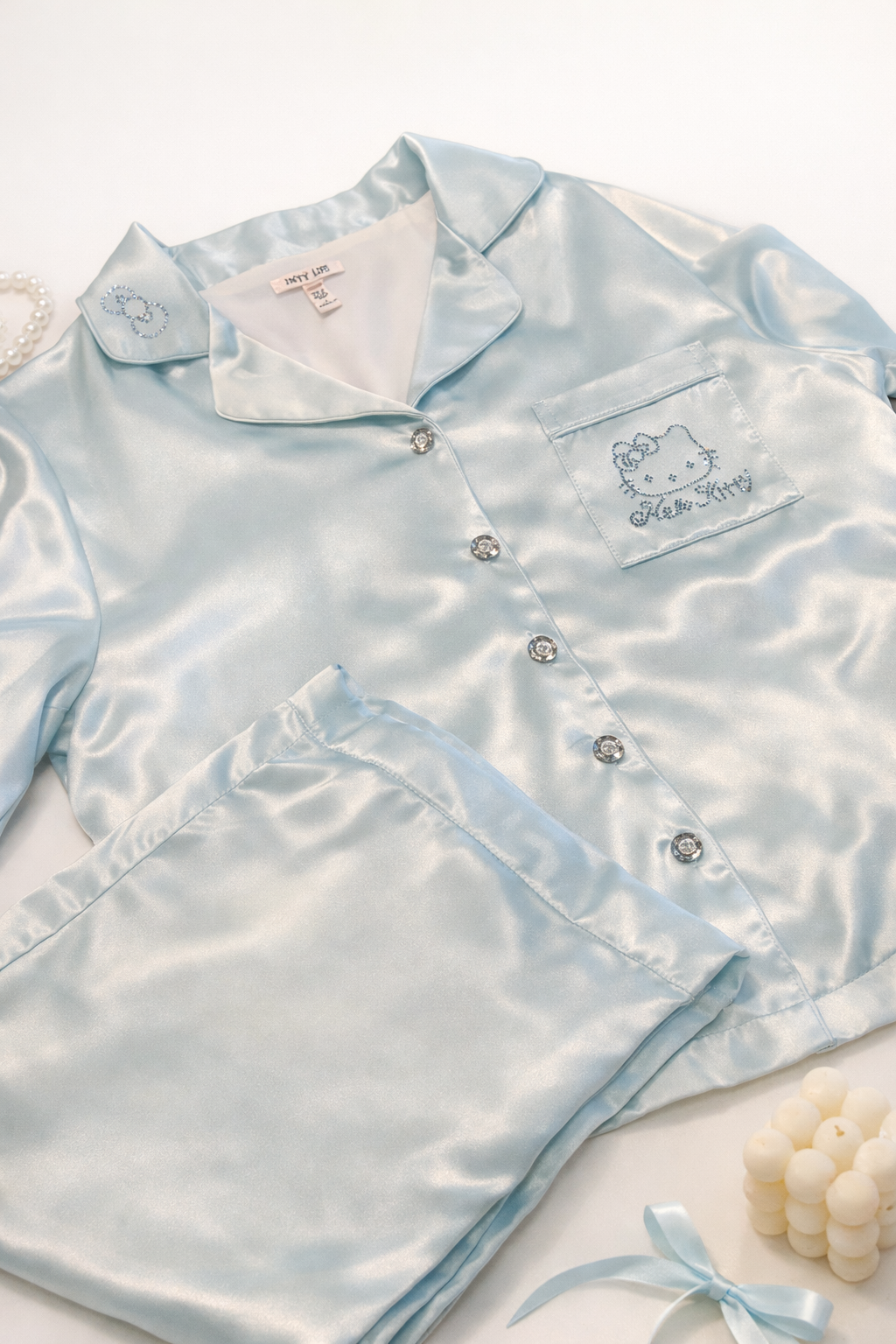 Soft Satin Pajama Set – Mint Green