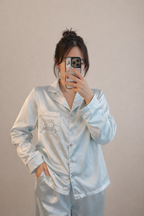 Soft Satin Pajama Set – Mint Green
