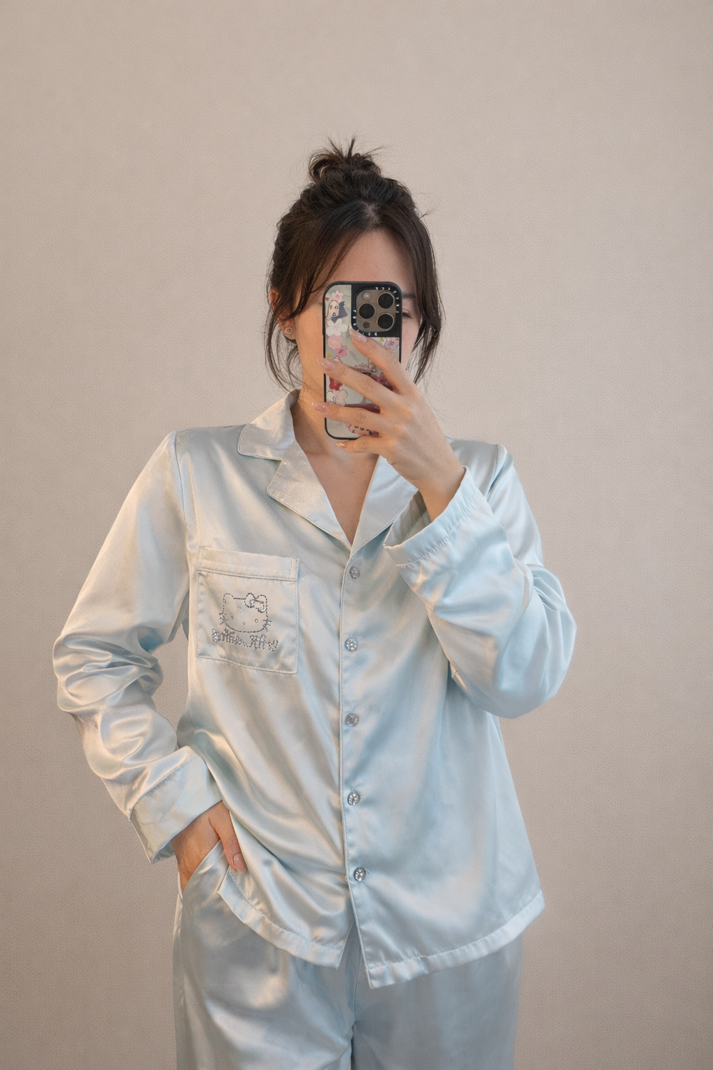 Soft Satin Pajama Set – Mint Green