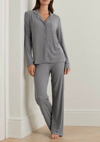 Ribbed Modal Pajama Set – Soft Grey
