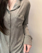 Ribbed Modal Pajama Set – Soft Grey