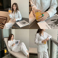 White Jacquard Pajama Set